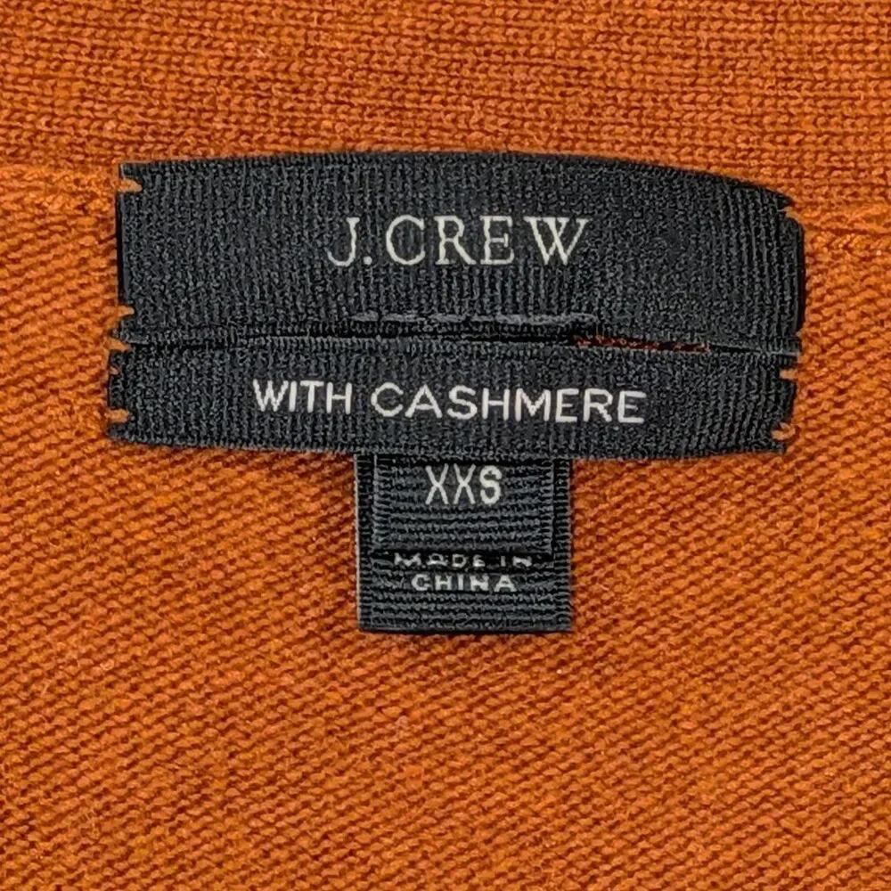 J. Crew Terracotta Button Up V Neck Cardigan Wool/Cashmere Blend XS